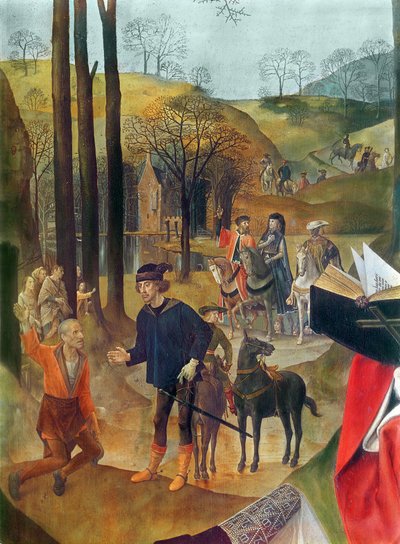 Portinari Altarpiece (right panel detail of the arrival of the Magi) by Hugo van der Goes